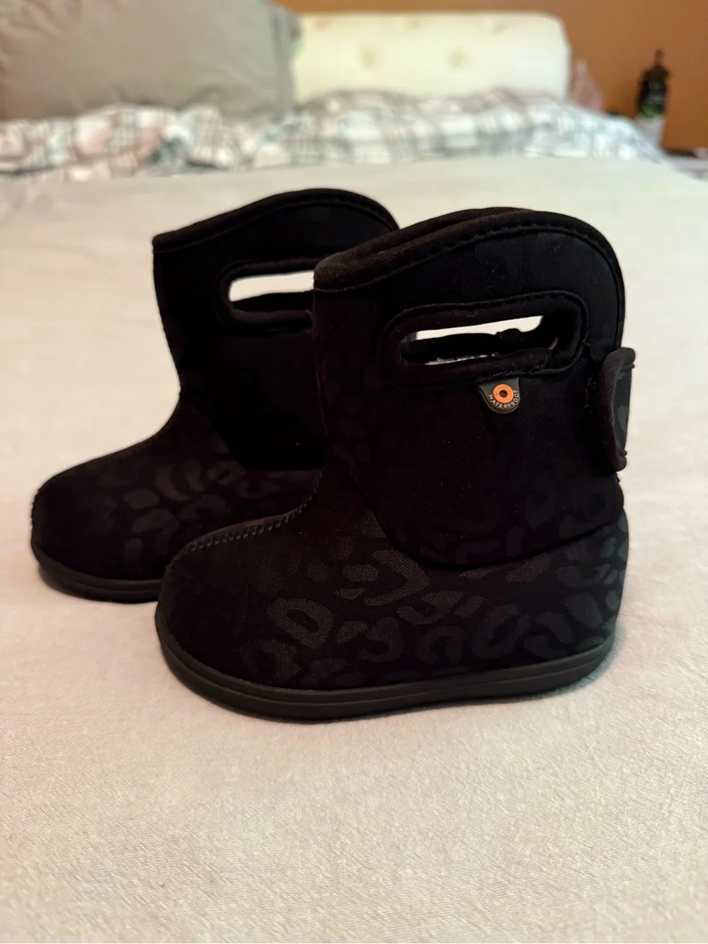 Black Leopard Toddler Bogs